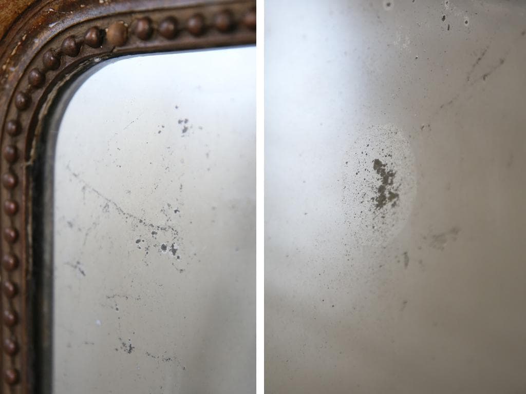 フランスアンティークルイフィリップ様式ミラー/姿見ウォールミラー鏡(90-168