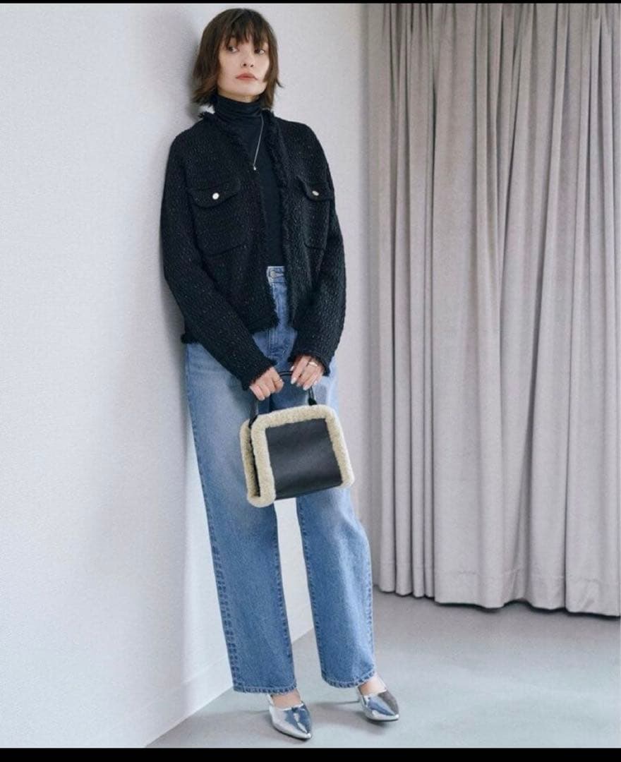 ICB ノーカラージャケット サイズS ブラック