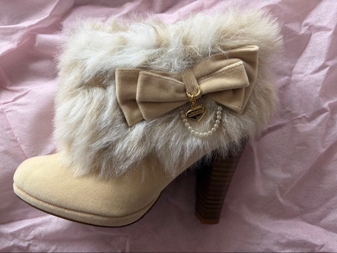 LIZ LISA リズリサ ファー付 ショートブーツ リボン　Lサイズ