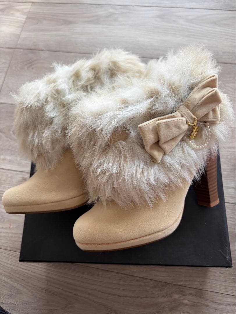 LIZ LISA リズリサ ファー付 ショートブーツ リボン　Lサイズ