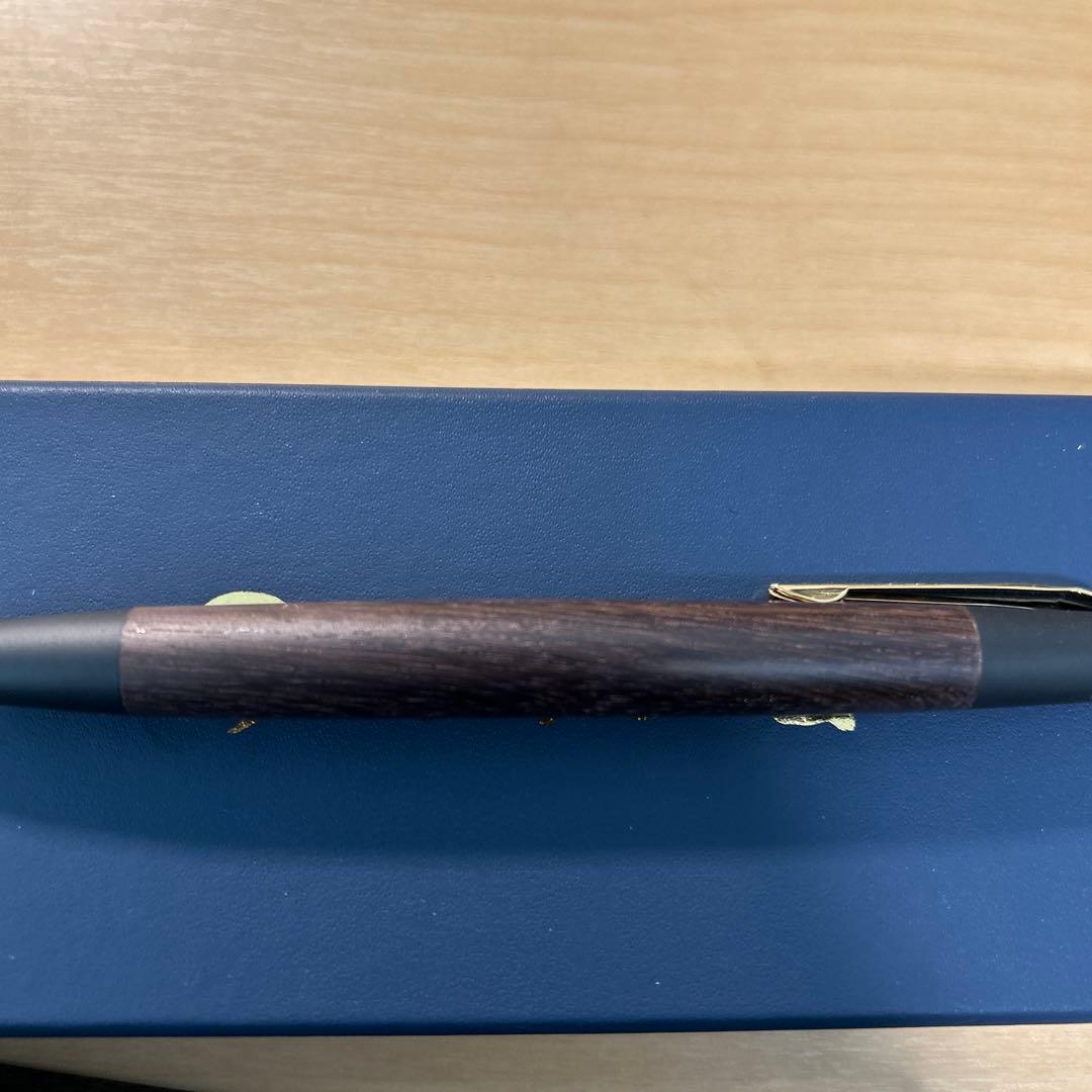 野原工芸インドローズウッド　新型シャープペンシル　ゴールド　固定式口金付き