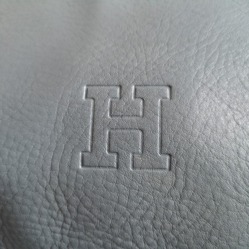 美品　ヒロフ　ショルダーバッグ　2way　ソーロ　ハーフムーン　レザー　ブルー