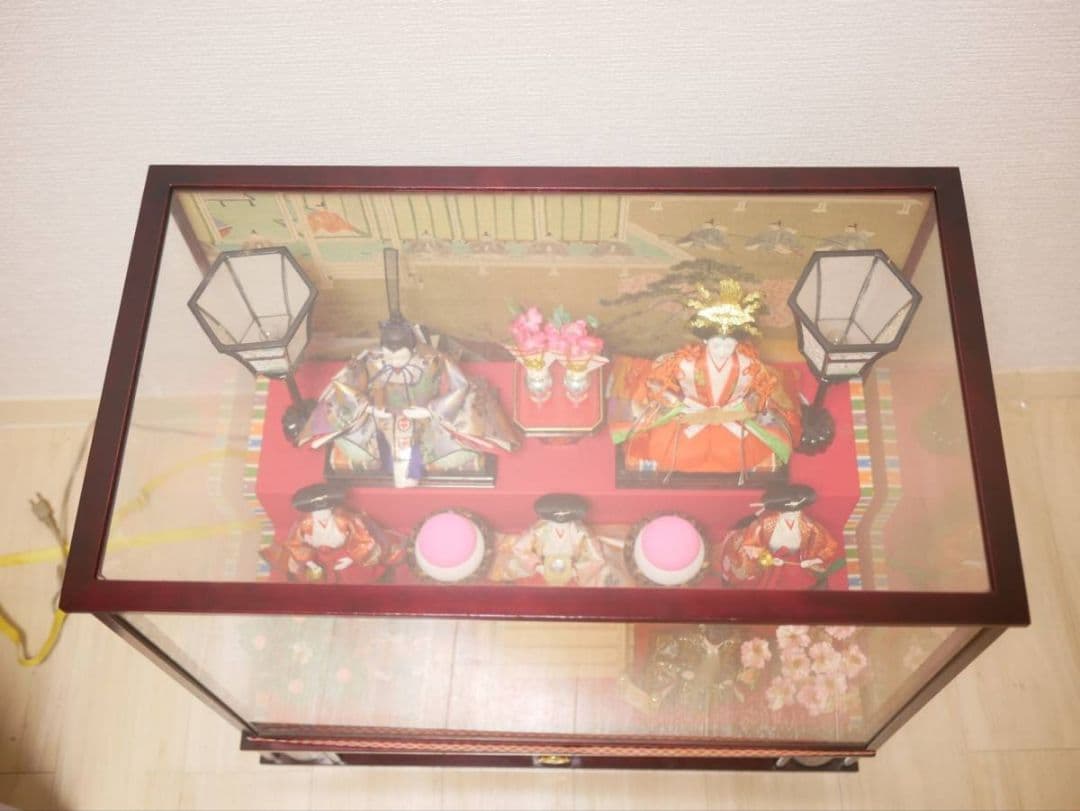 雛人形★ガラスケース入り★ひな祭り★オルゴール付★電灯付き