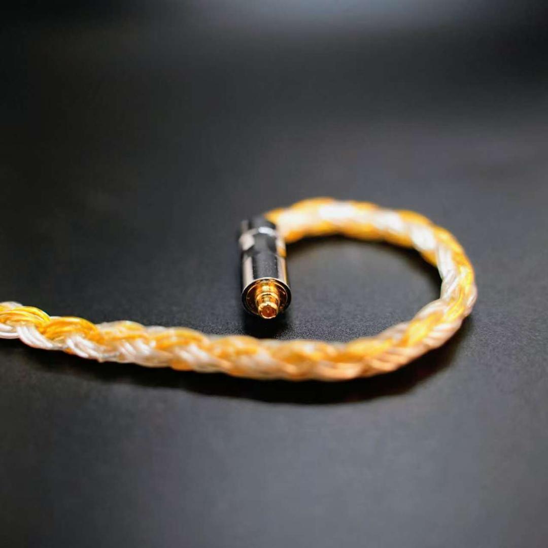 【オーダーメイド】24コア金メッキ銀メッキ編み込み 膨張式MMCX 4.4mm