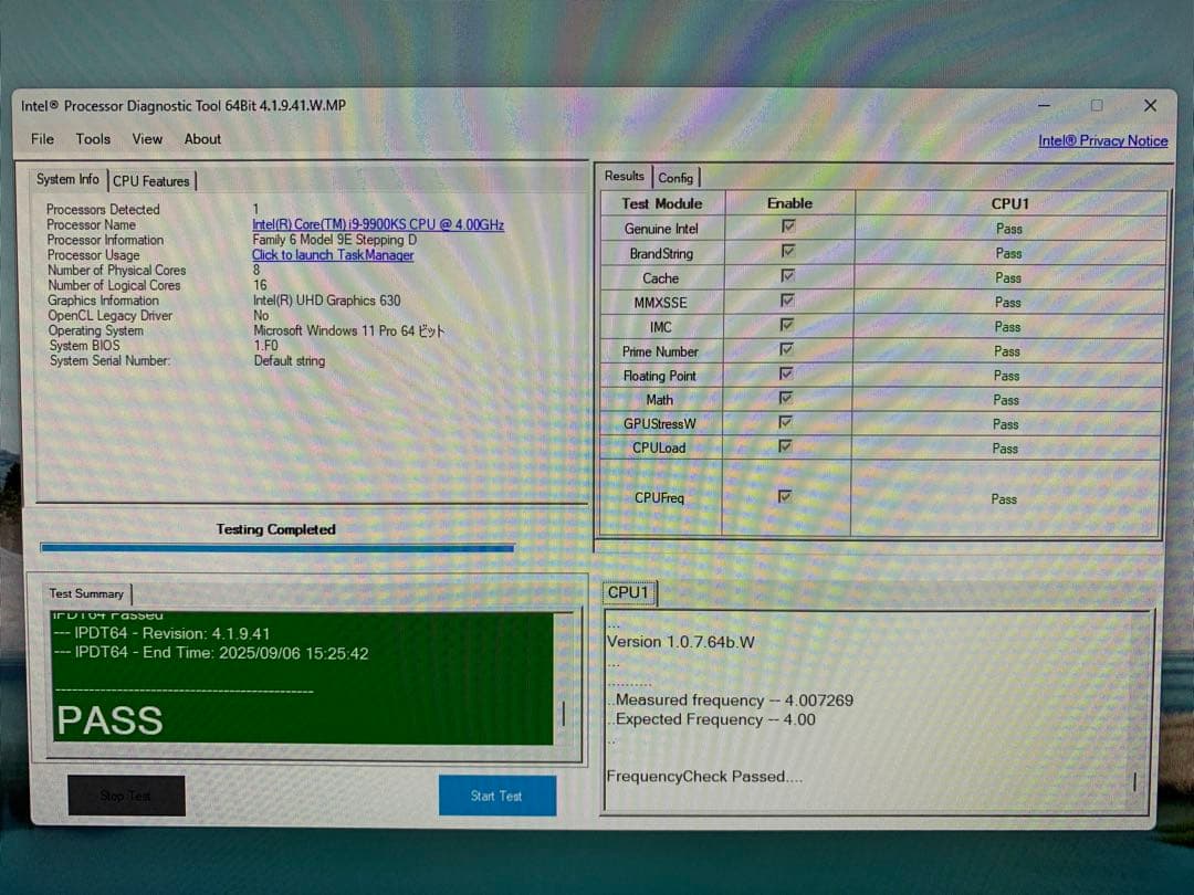 CPU Intel Core i9-9900KS *動作良好*