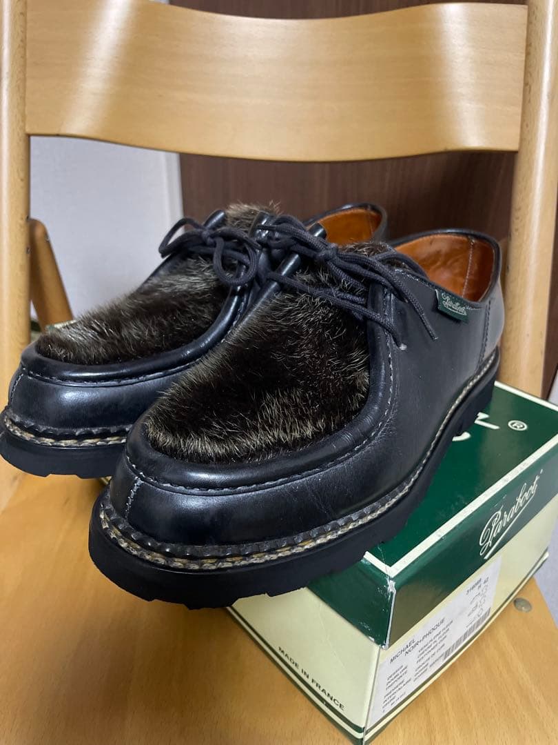デカタグ　旧タグ　パラブーツ ミカエル Paraboot ブラック アザラシ