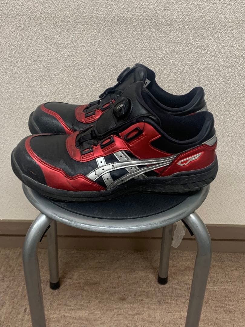 ASICS 安全靴 ダイヤル式 レッド/ブラック