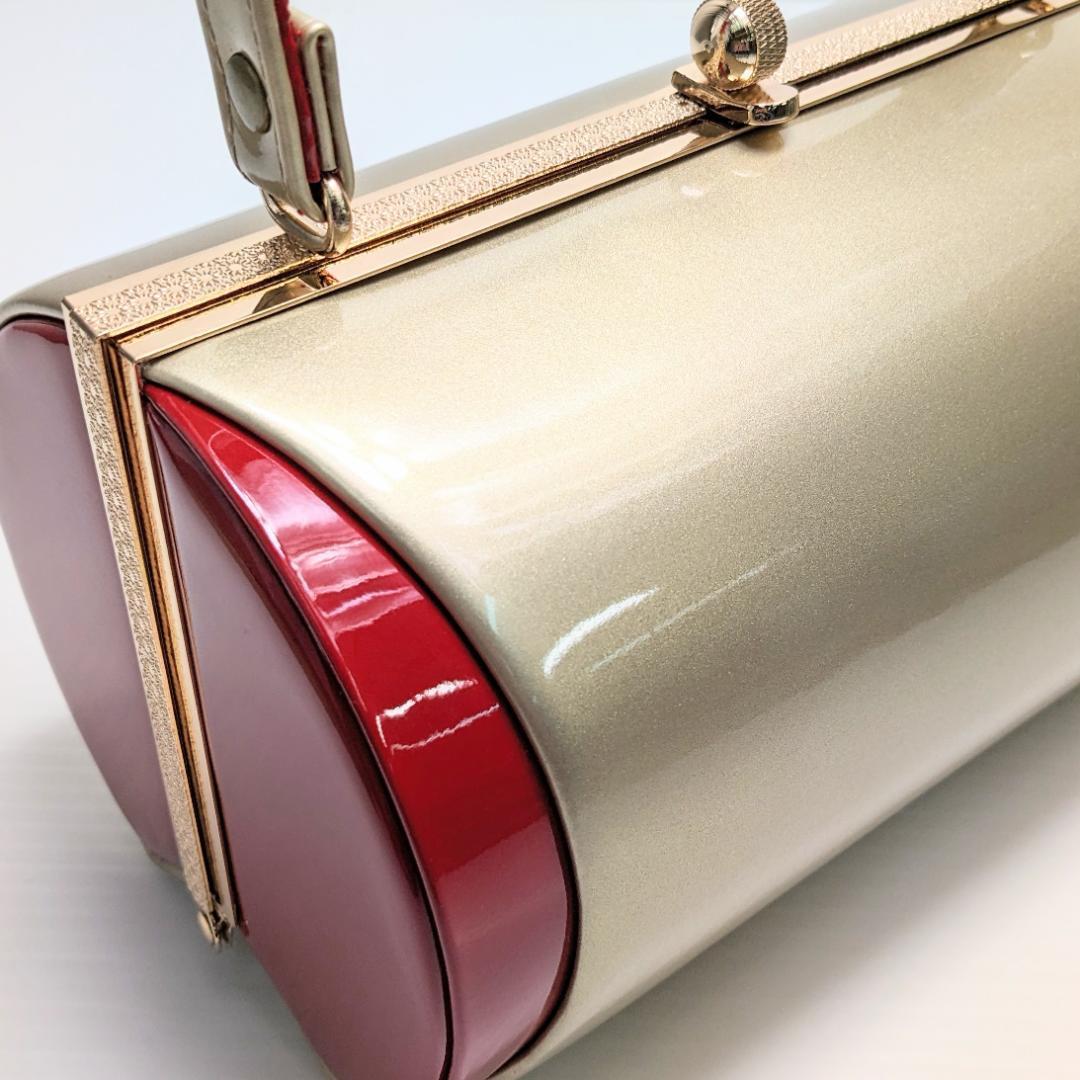 和装 草履バッグセット 振袖用 エナメル ゴールド 赤 フリーサイズ w18-1