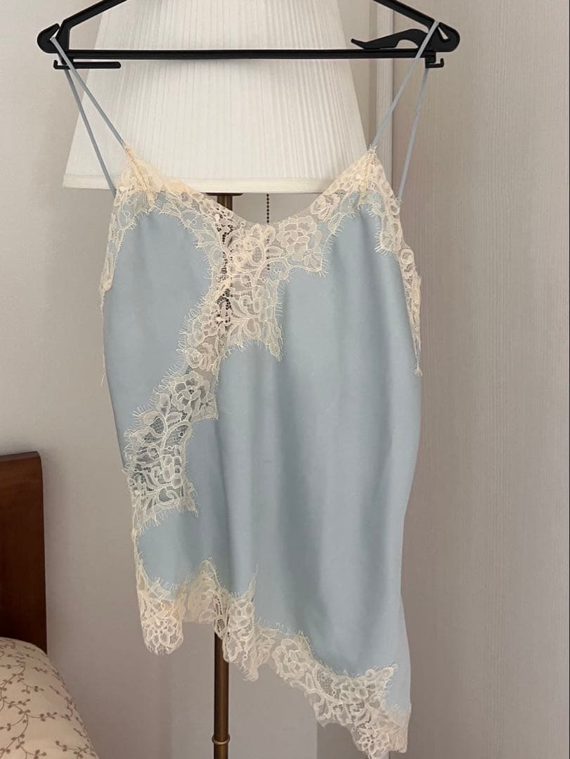Zara Zw コレクション　ライトブルー レースキャミソール　S