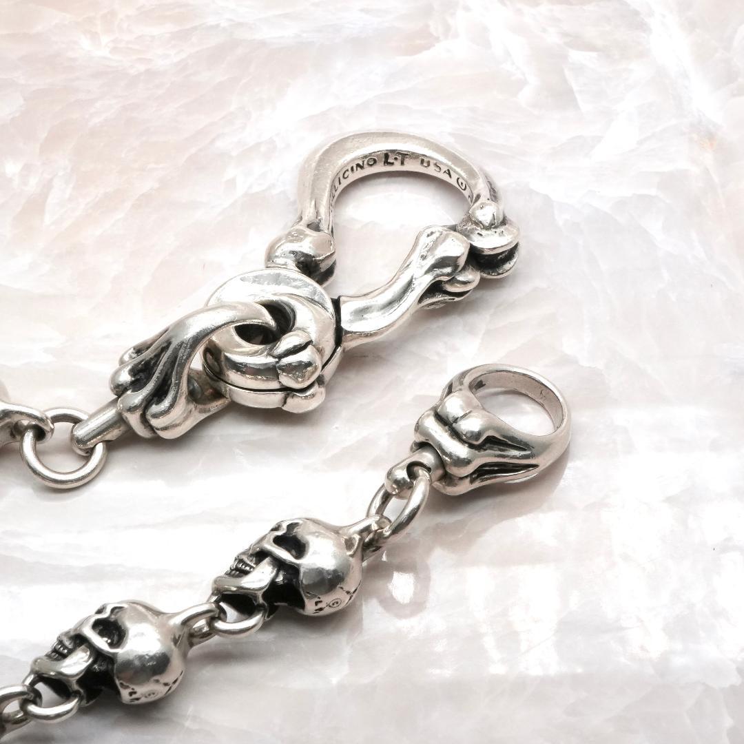 ☆レザーズアンドトレジャーズ☆　生前　希少　ウォレットチェーン　シルバースカル