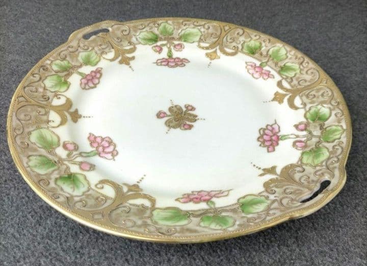 期間限定セール★オールドノリタケ 4点セット 金彩点盛り薔薇絵皿