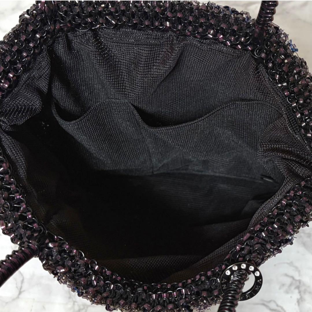 未使用級✨アンテプリマ ワイヤー グリッターバッグ ダークパープル 付属品完備