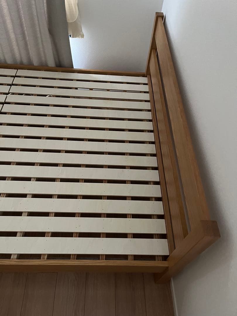 無印良品　木製ベッド　オーク材　突板　ダブル