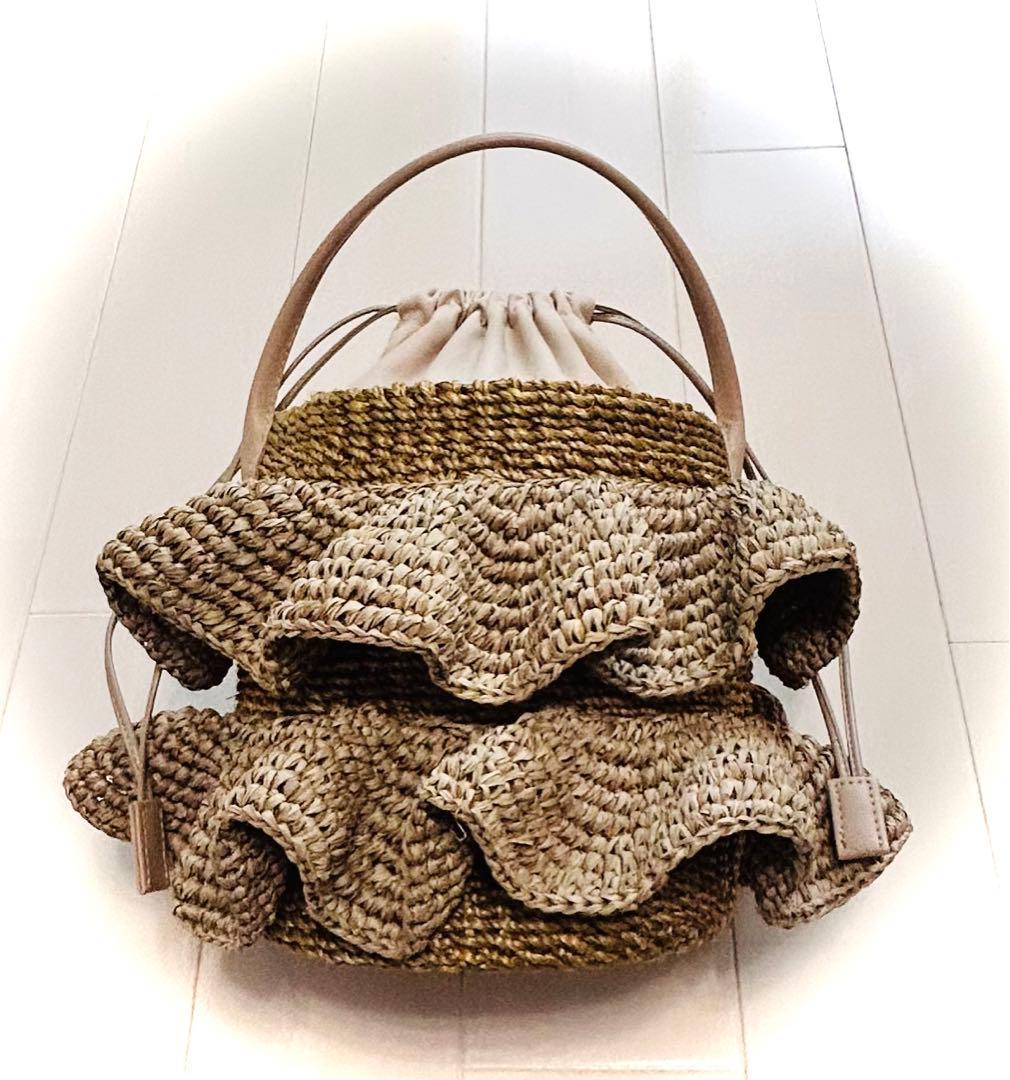 UNITED ARROWS COMBI ABACA フリル バスケットバッグ