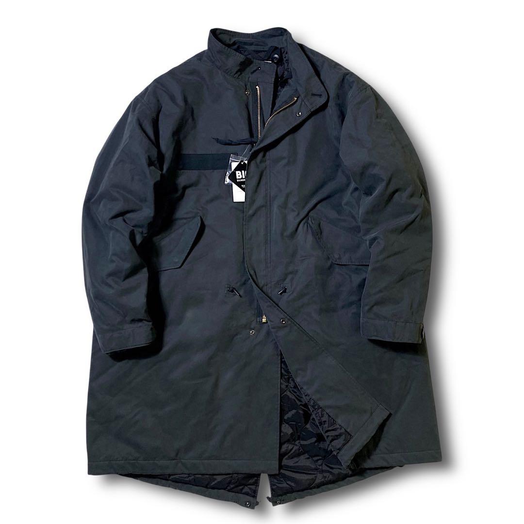 M ビームス 裏地キルティング ビッグシルエット 2way モッズコート 黒