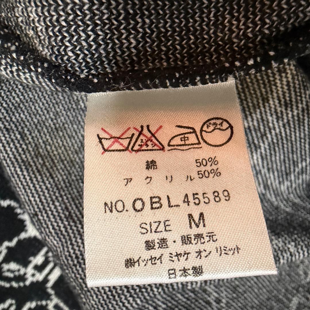 【希少】ISSEY MIYAKE 総柄ニットセーター ブラック　アートデザイン