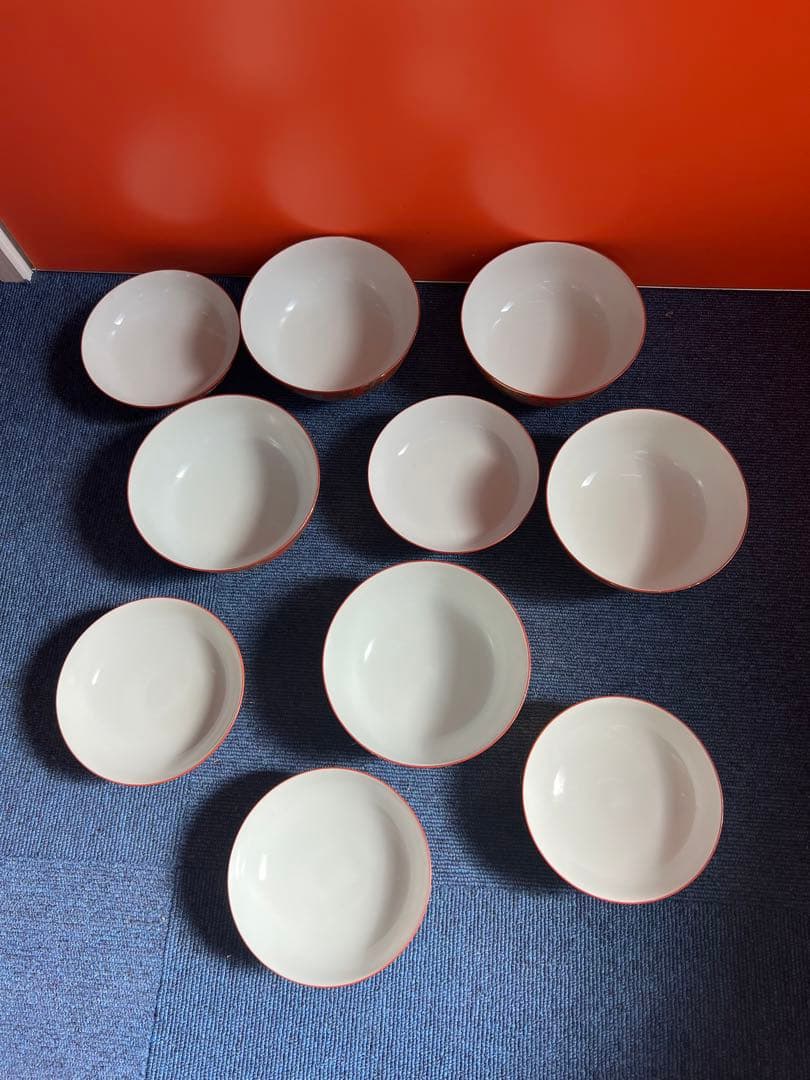 1473  清水焼　平安壹山　金襴手葡萄文　蓋向附　碗　5客　金彩