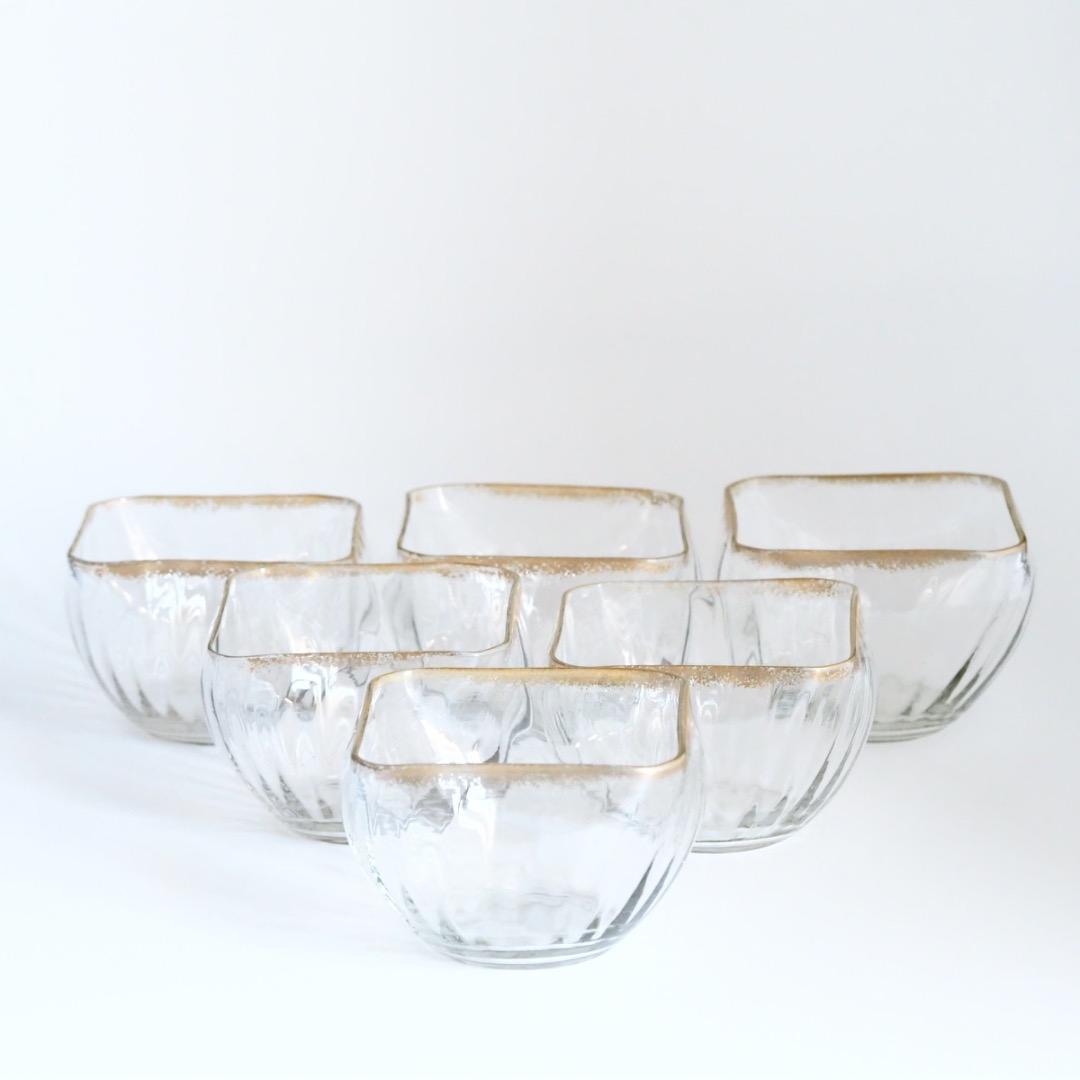 専用ページ　モーゼル 金彩 鉢 向付 6客セット GT10 / 角鉢 うつわ