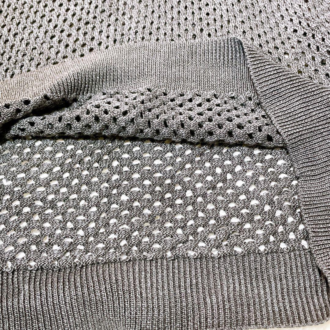 プラダ メッシュ ニットベスト メンズ 50 イタリア製 グレー アーカイブ