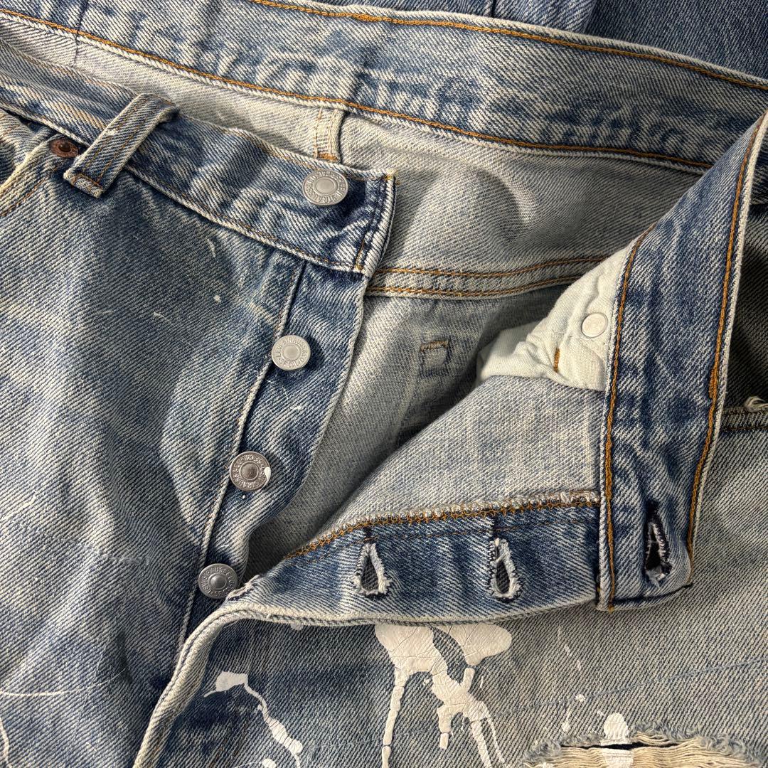 Levi’s クラッシュデニム ペイント加工 W36 L32 グランジ