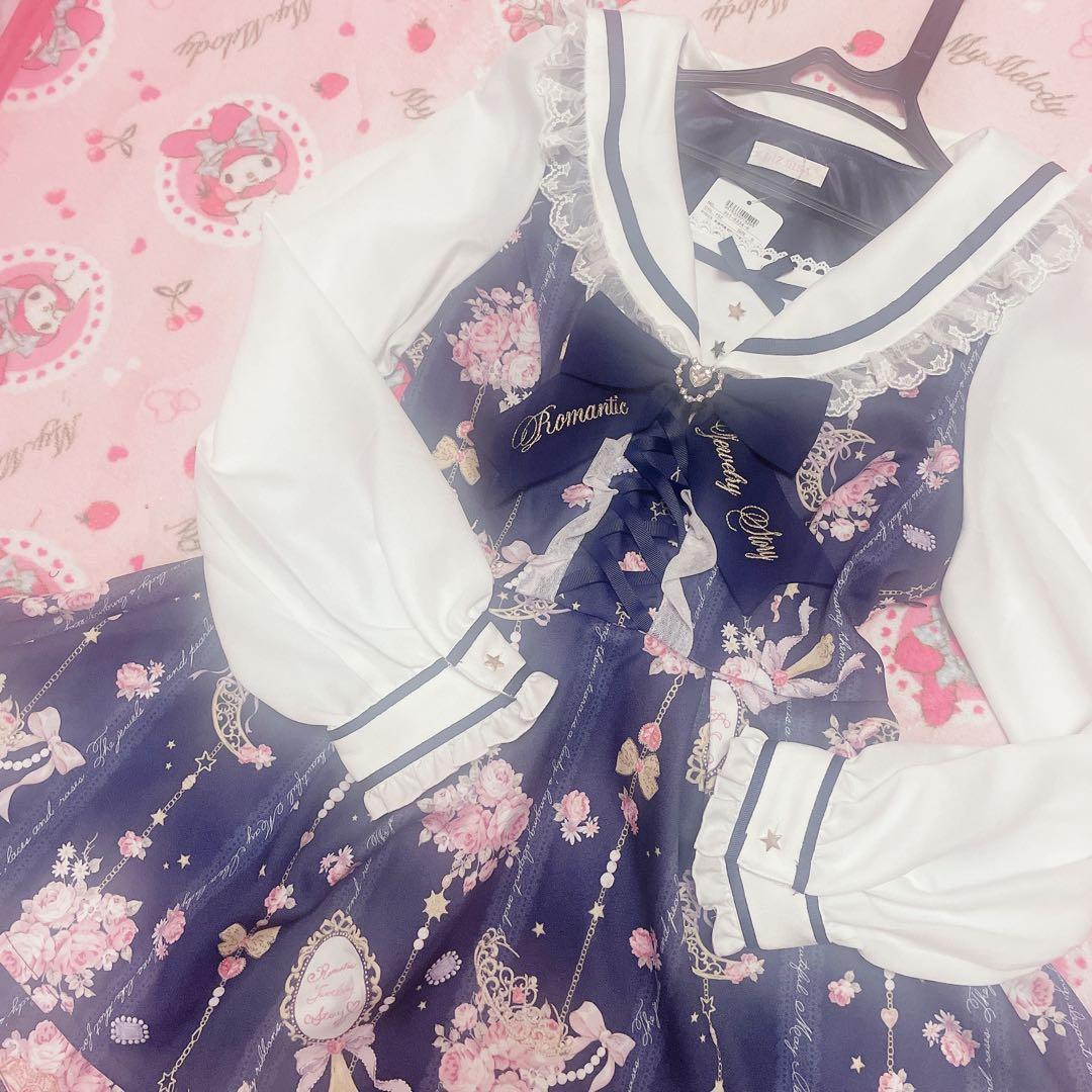 新品タグ付き♡リズリサ♡ジュエリー柄セットアップ♡ネイビー♡