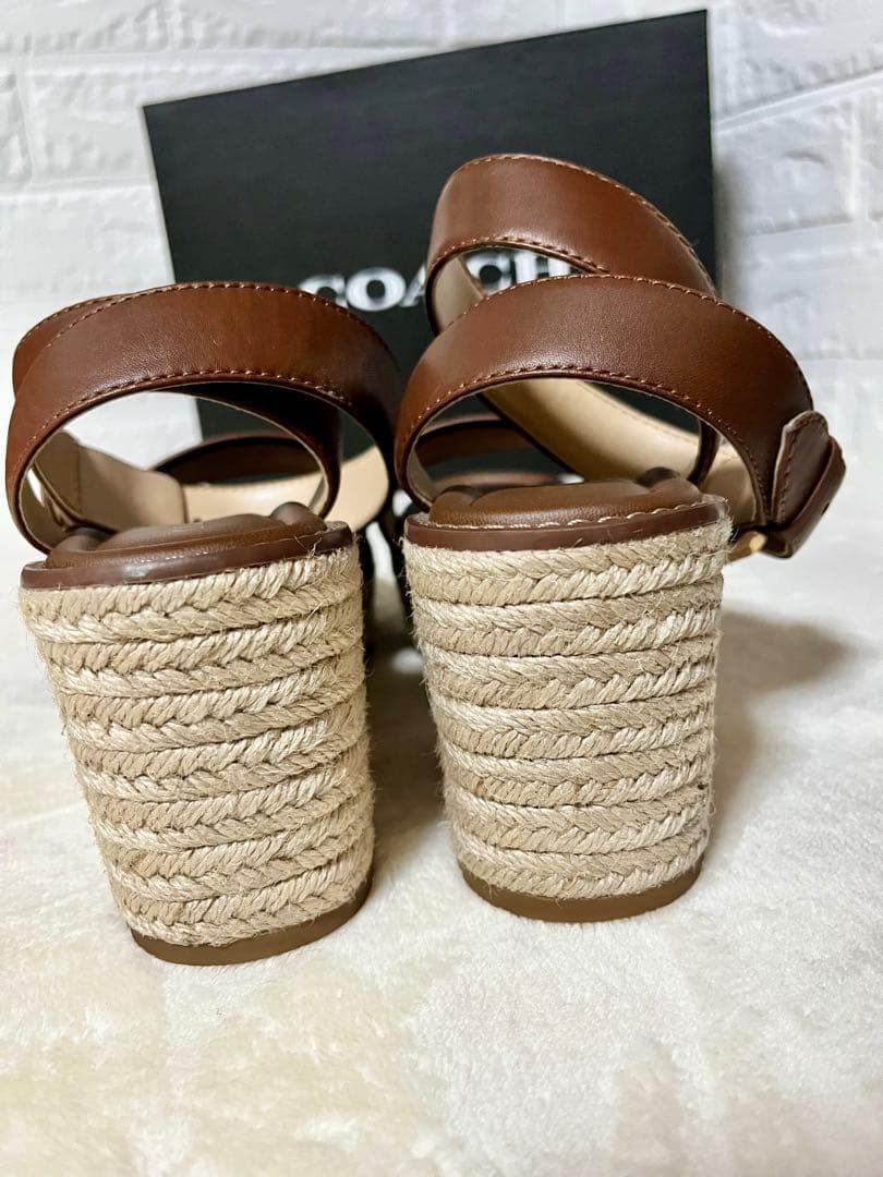 美品❤COACH コーチ エスパドリーユ 24cmサンダル ウェッジソール 箱