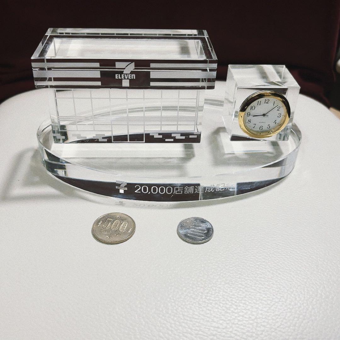 クリスタル　置き時計　セブンイレブン20000店舗達成記念