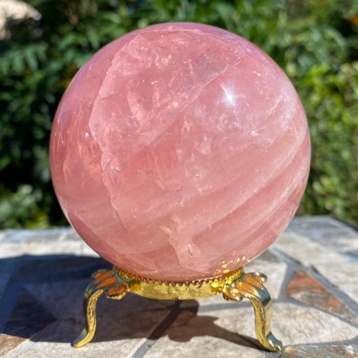 （rose3）極上高品質スターディープローズクォーツ 73㎜丸玉スフィア