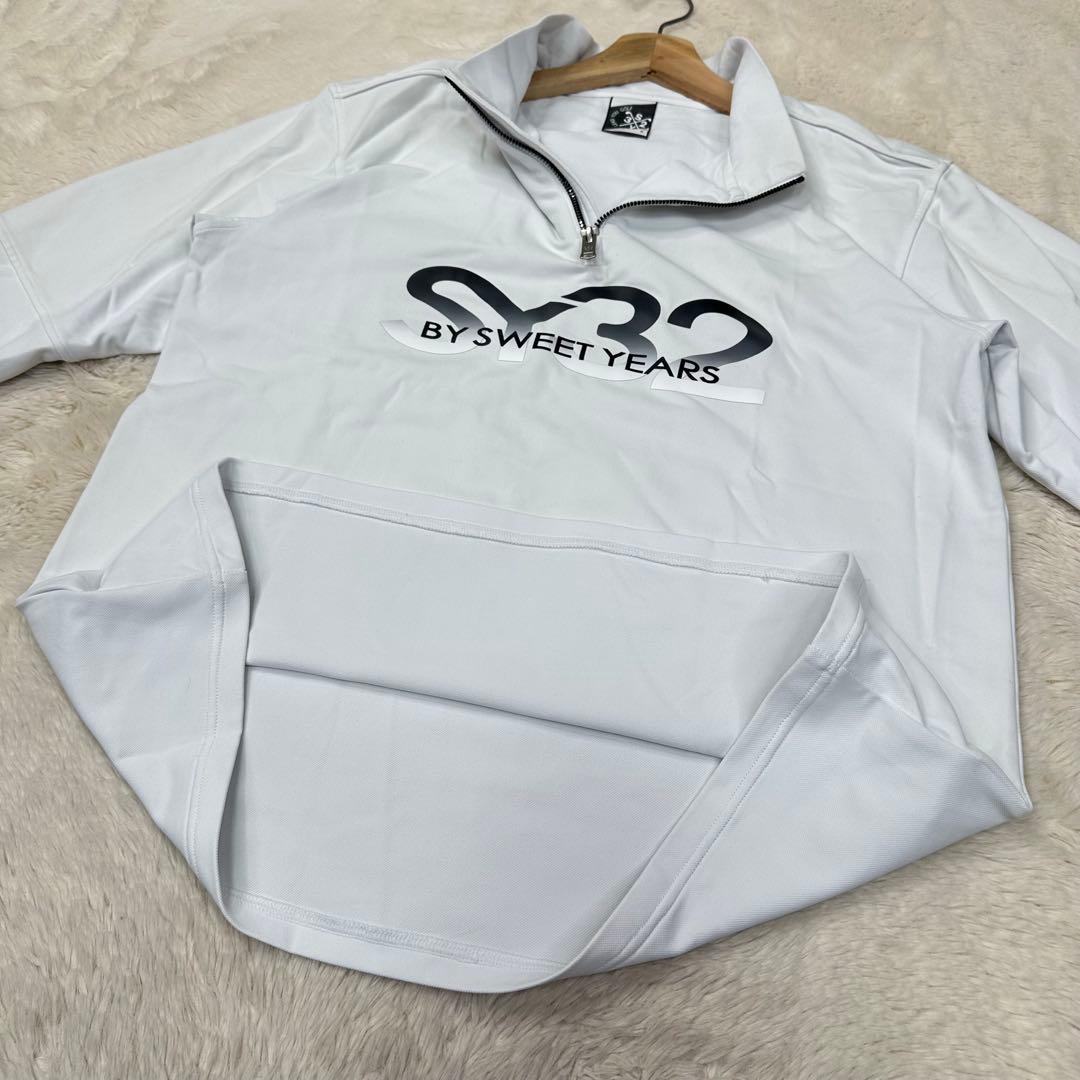 ✨美品✨SY32ゴルフ ハーフジップシャツ L ビッグロゴ 伸縮性 モックネック