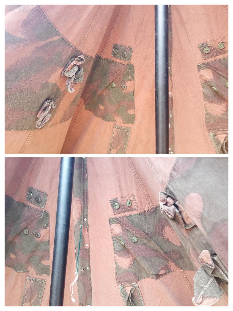 【希少】ハンガリー軍　テントシート2枚組　ハリケーン迷彩　軍幕テント