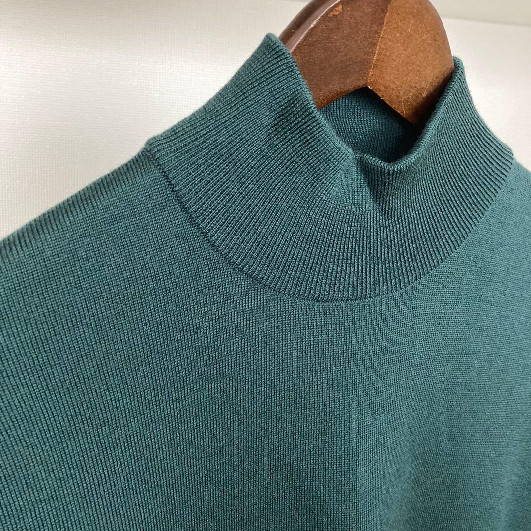 新品Paul Stuart メンズハイネックセーター メリノウール L グリーン