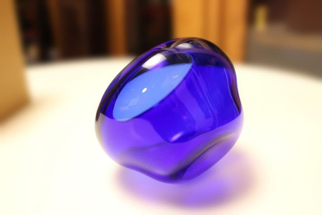 瑠璃香炉　ガラス香炉　ガラス工芸　建水