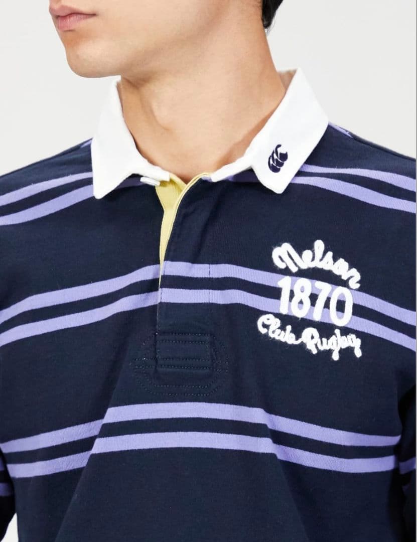 カンタベリー 長袖 ラガーシャツ XL 美品 ブルーパープル GOLDWIN製