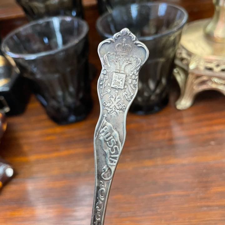 希少品！19世紀　ロシア帝国　銀食器スプーン　アンティークアールヌーヴォー/東欧