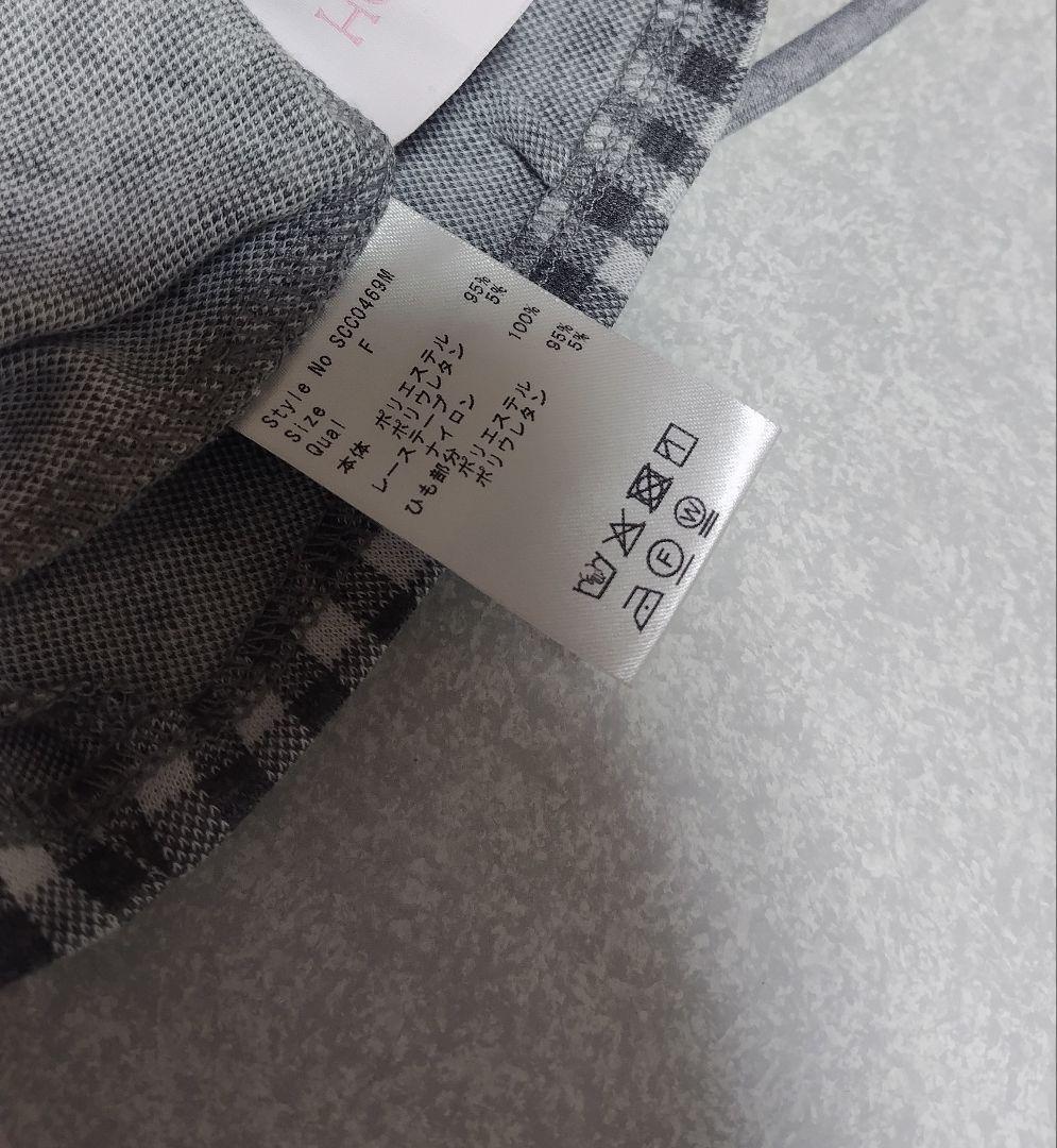 honey mew ハニーミュウ リボンスリットギンガムアンサンブルトップス