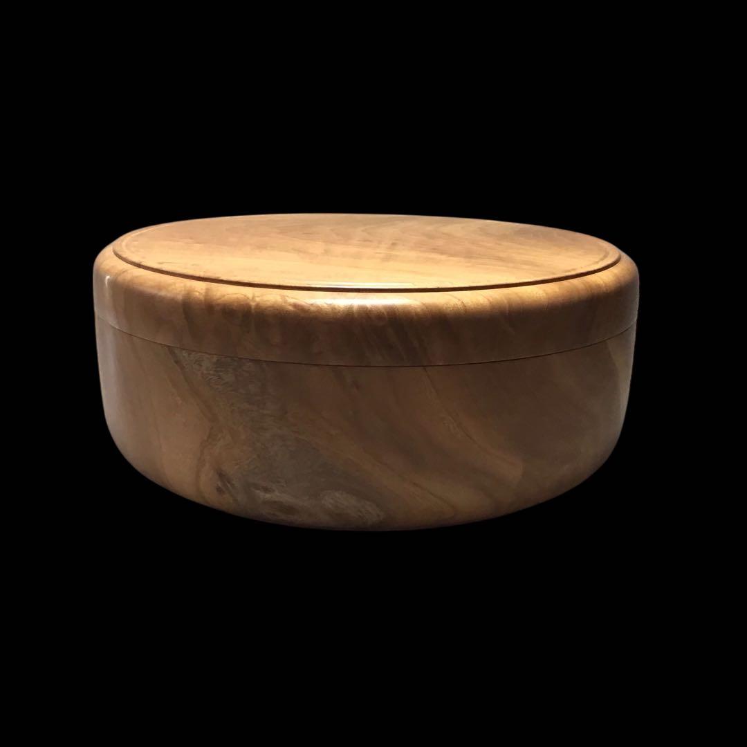 #本欅　木地磨き仕上げ古木蓋物　茶櫃