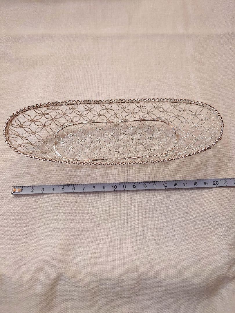 【サボテン】銀座和光 WAKO 網目模様銀仕上げおしぼりトレイ 5個セット