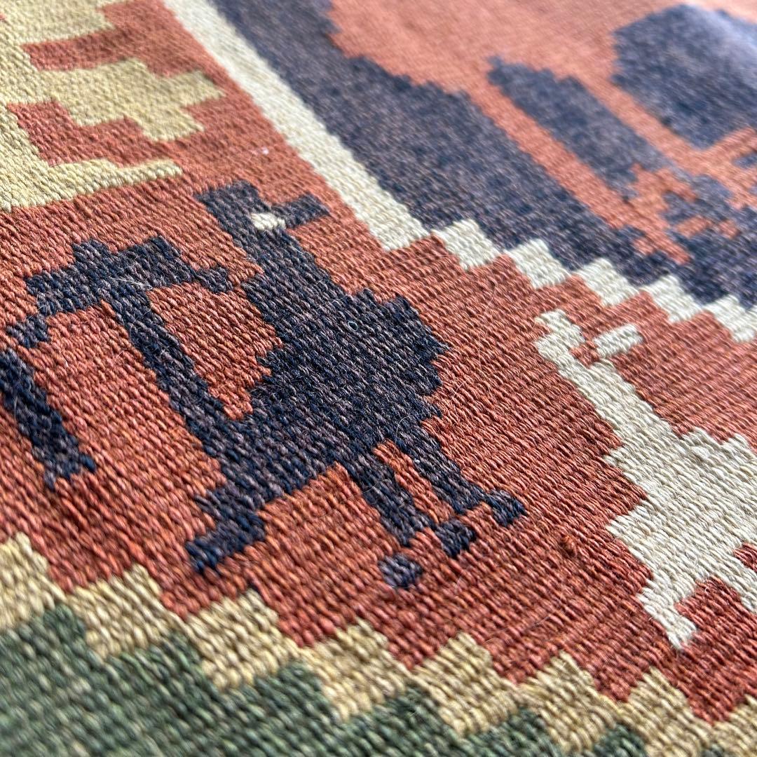 希少 スウェーデン製 ヴィンテージ フレミッシュ織 北欧伝統織物 マット 壁飾り