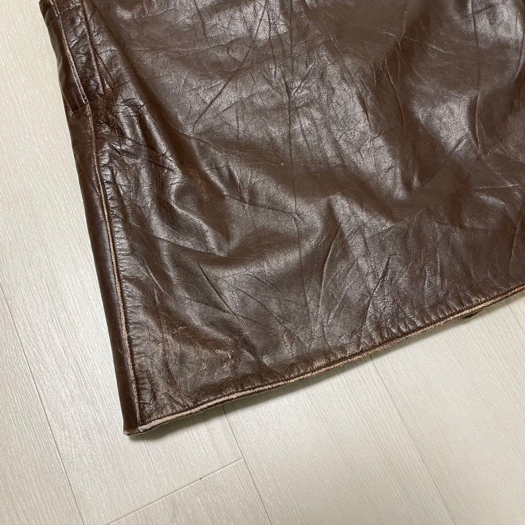 ベルギー軍 レザー ジャーキンベスト ブラウン