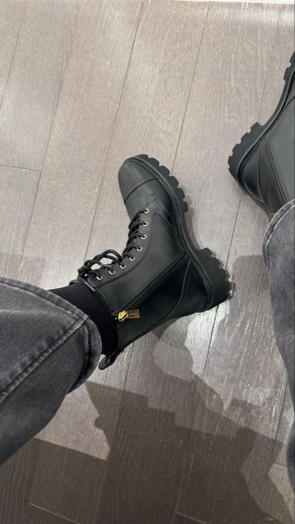 【かずももゆり】マイケルコース　レースアップブーツ 厚底