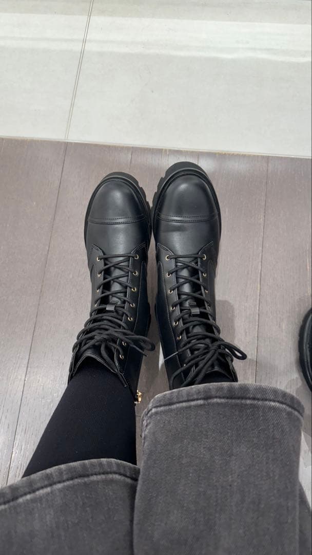 【かずももゆり】マイケルコース　レースアップブーツ 厚底
