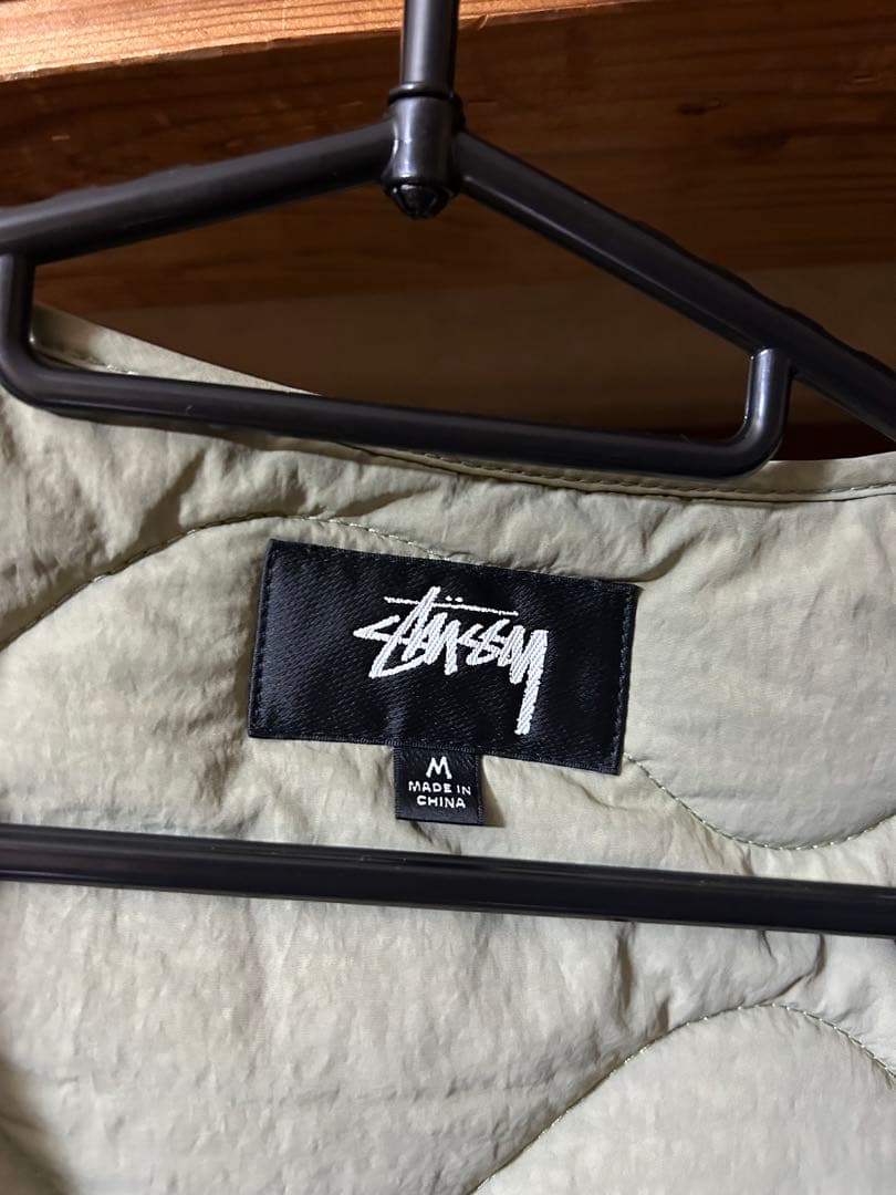 Stussy カーキ　キルティング ベスト M