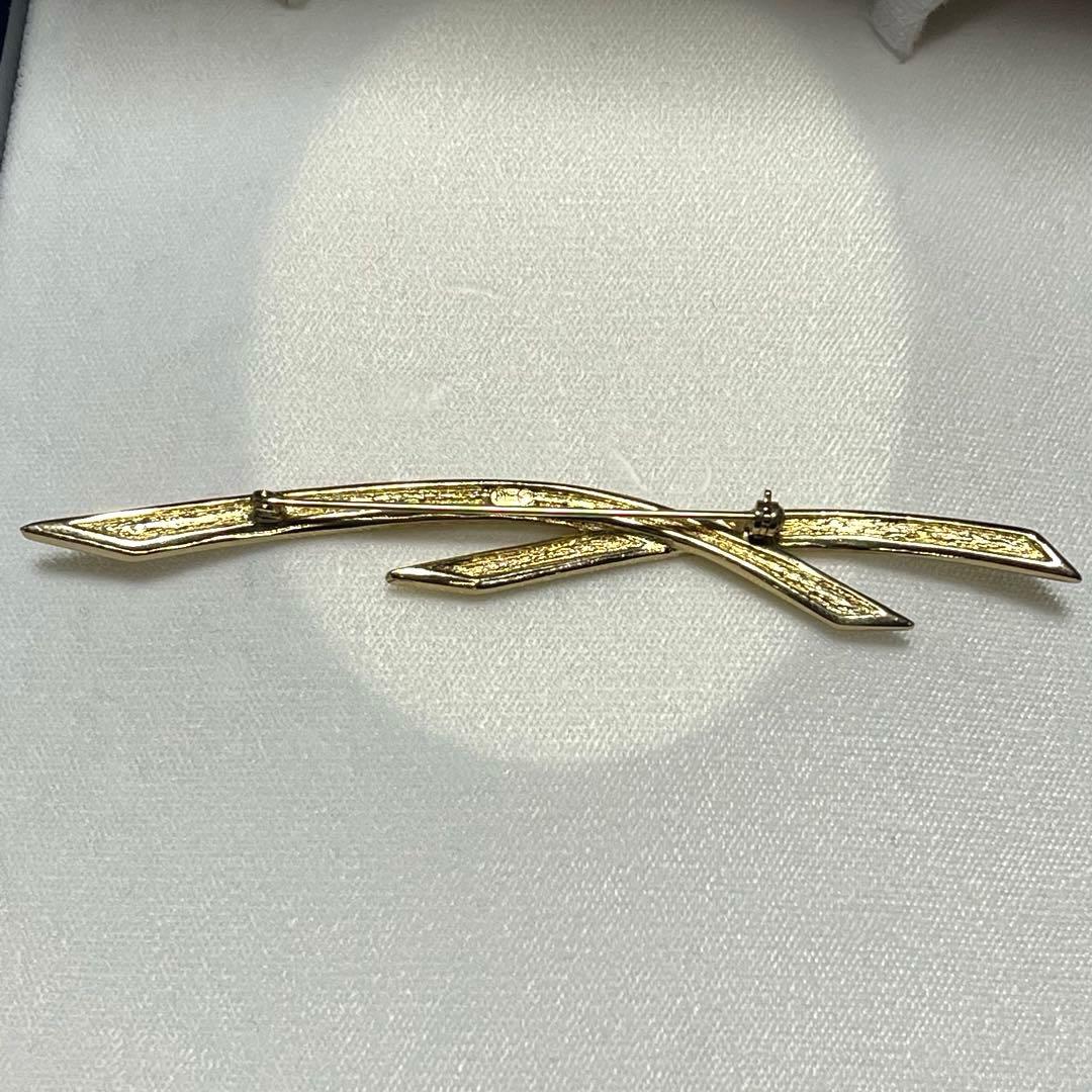 レア　クリスチャンディオール　ブローチ　大ぶり　ゴールドカラー　ラインストーン