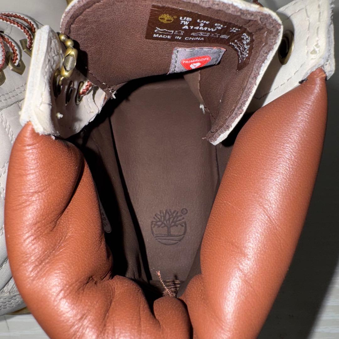 Timberland ホワイト ワークブーツ　24cm US7