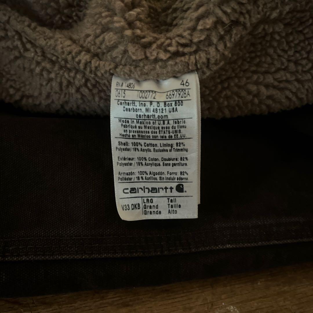 Carhartt Mexico製 モックネック　ダックベスト　裏ボアフリース