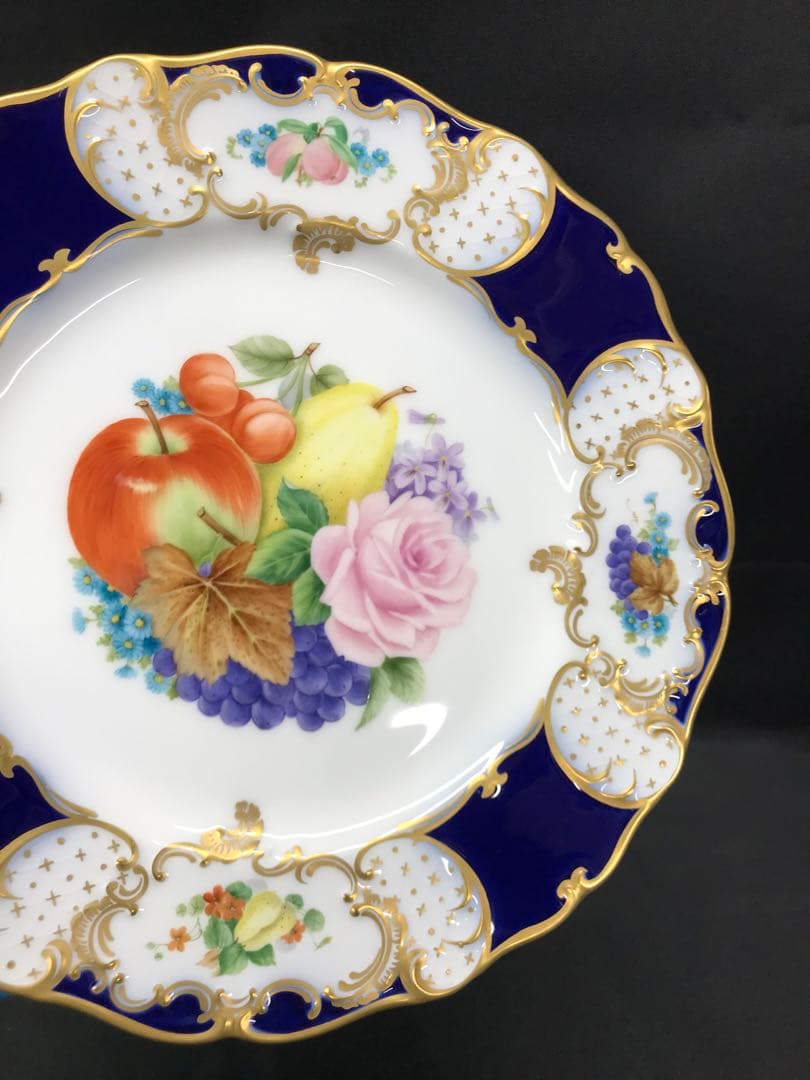 【レア】大倉陶園　受注生産品　瑠璃金彩　サービスプレート　プレート　飾り皿