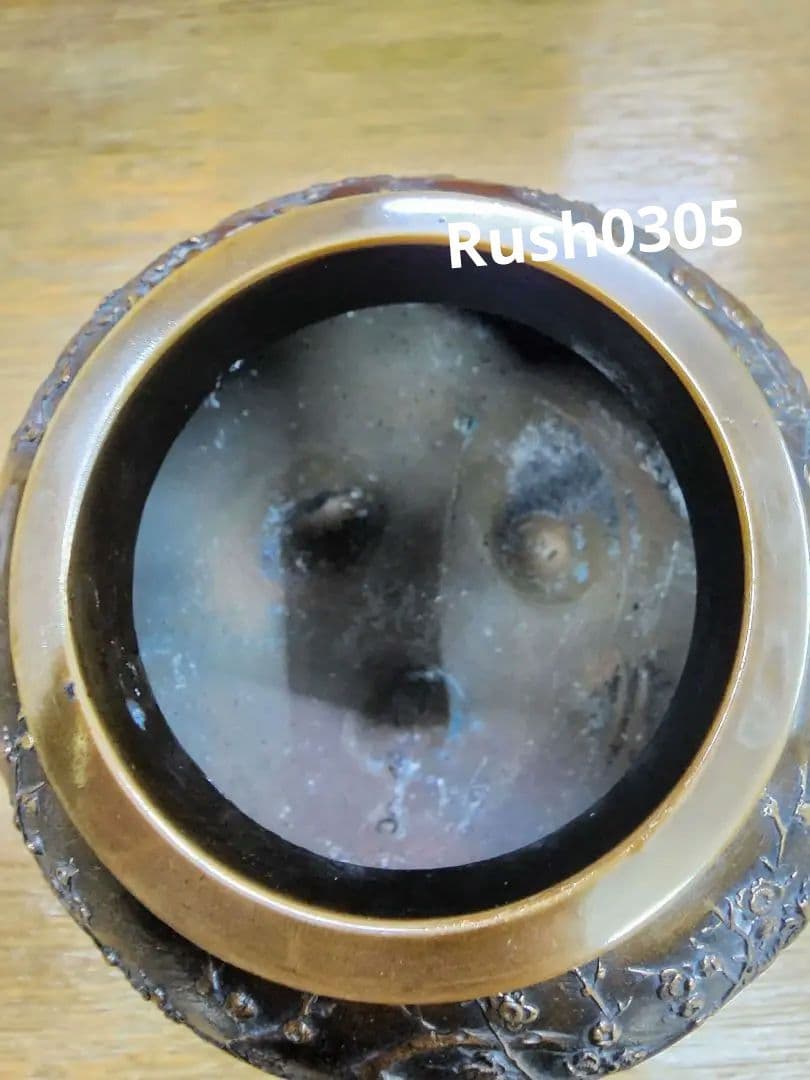 高岡銅器　日展工芸家　村田宏作　花鳥香炉　証明書付