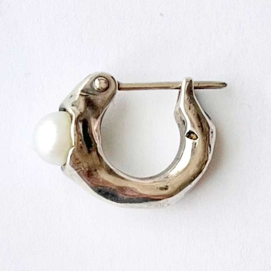 【状態良好】e.m. パールフープ シルバー 片耳ピアス