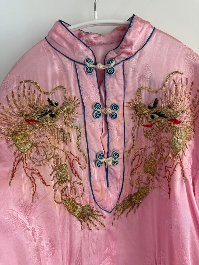 50s サテンチャイナトップス スカシャツ ピンク toro vintage