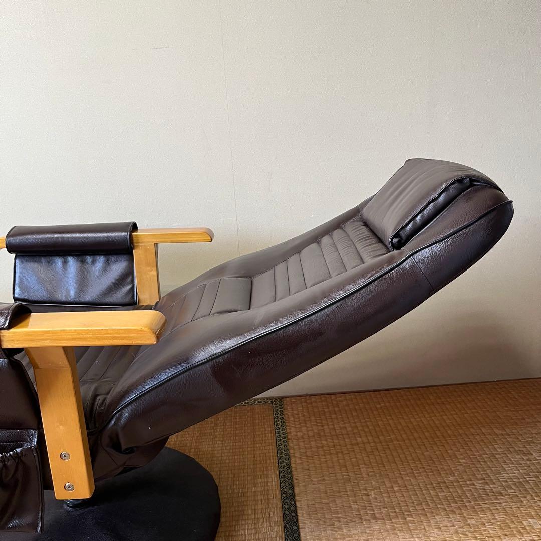 回転式リクライニングチェア　ブラウン